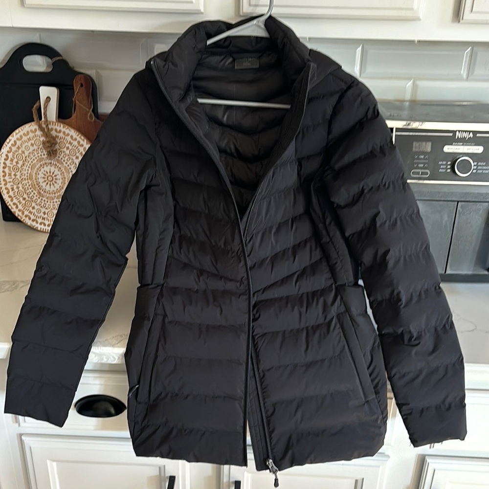 32 Degrees Black Puffer Jacket with High Collar